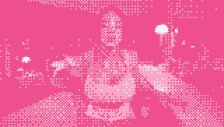 three seconds of the she's a cunt trailer, drawn in pink dots